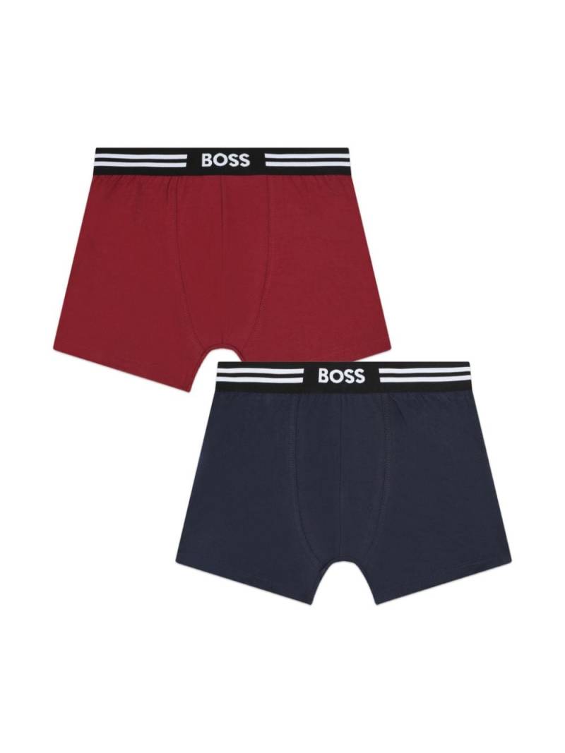 BOSS Kidswear logo-waist boxer shorts (pack of two) - Blue von BOSS Kidswear