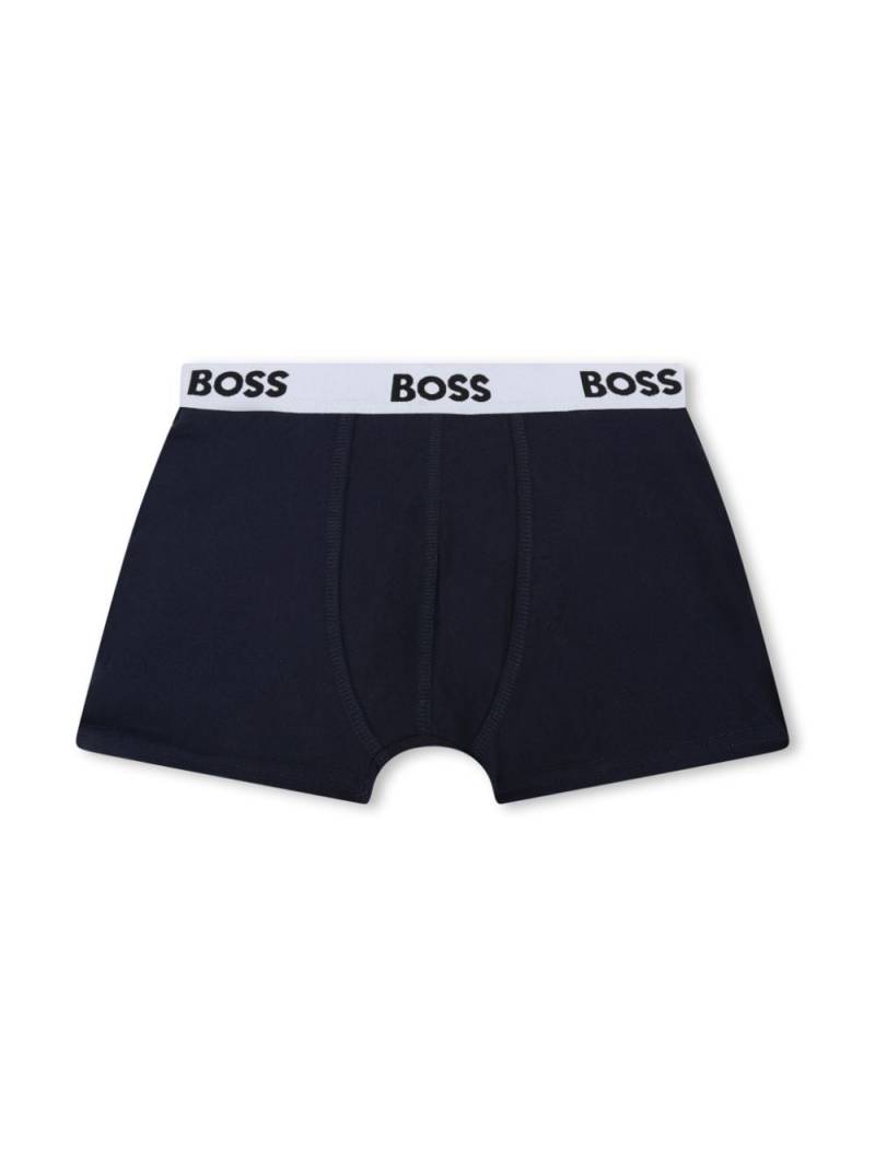 BOSS Kidswear logo-waistband boxers (pack of two) - Blue von BOSS Kidswear