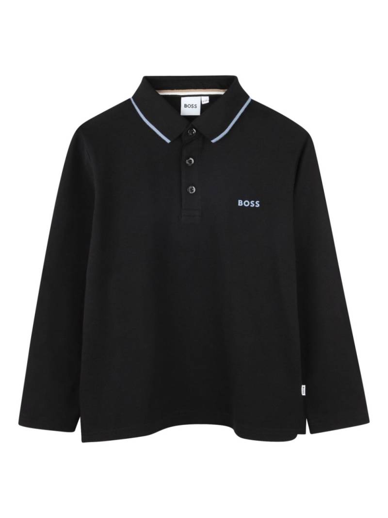 BOSS Kidswear long-sleeve polo shirt - Black von BOSS Kidswear