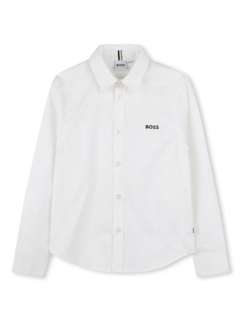 BOSS Kidswear long-sleeved shirt - White von BOSS Kidswear