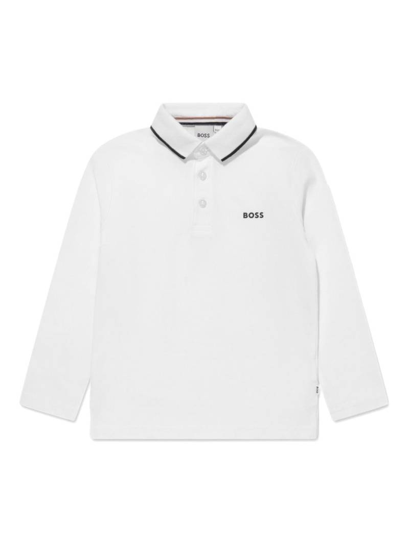 BOSS Kidswear long-sleeves polo shirt - White von BOSS Kidswear