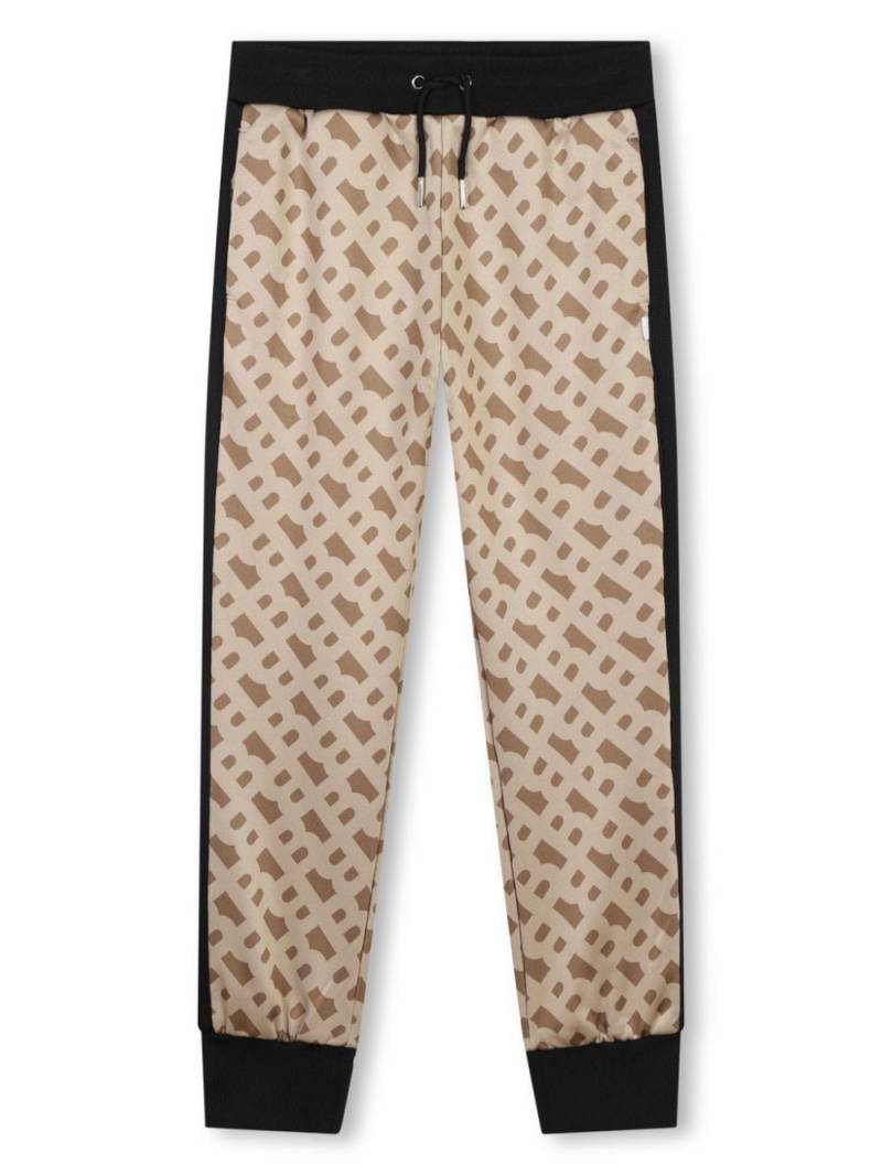 BOSS Kidswear monogram drawstring track pants - Neutrals von BOSS Kidswear