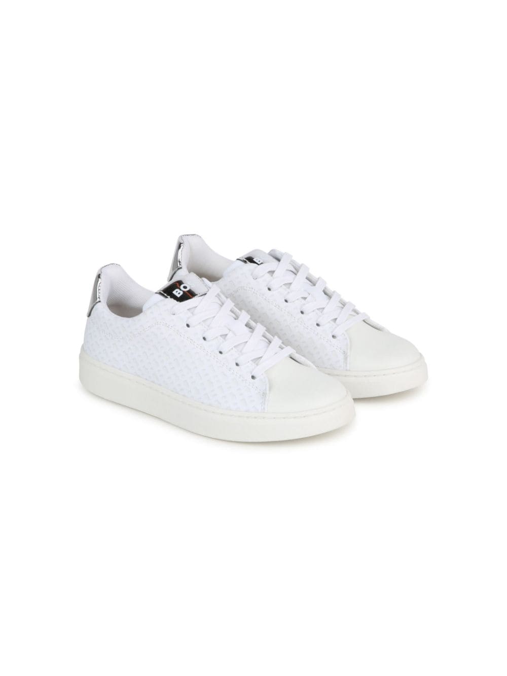 BOSS Kidswear monogram-jacquard panelled sneakers - White von BOSS Kidswear