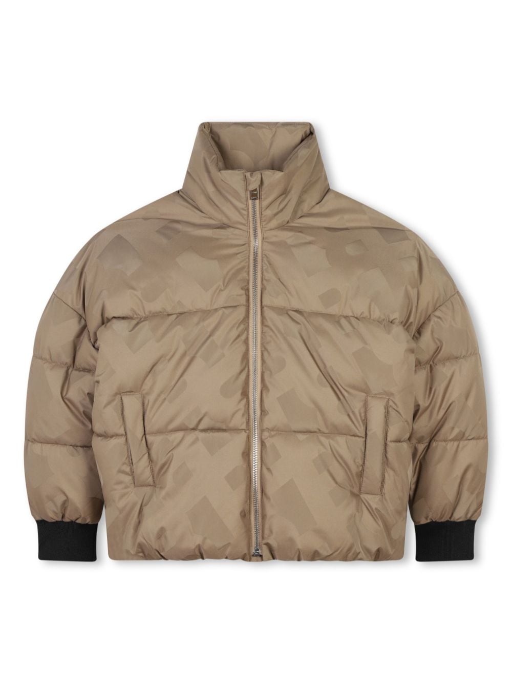 BOSS Kidswear monogram-jacquard puffer jacket - Neutrals von BOSS Kidswear