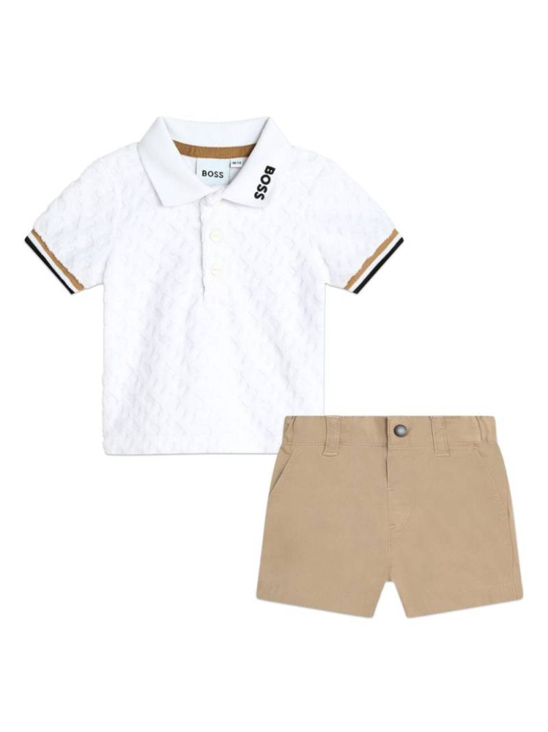 BOSS Kidswear monogram-pattern polo shorts set (set of two) - Brown von BOSS Kidswear