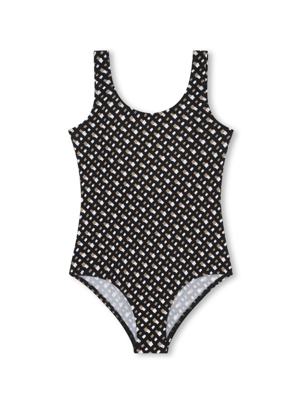 BOSS Kidswear monogram-pattern scoop-back swimsuit - Black von BOSS Kidswear