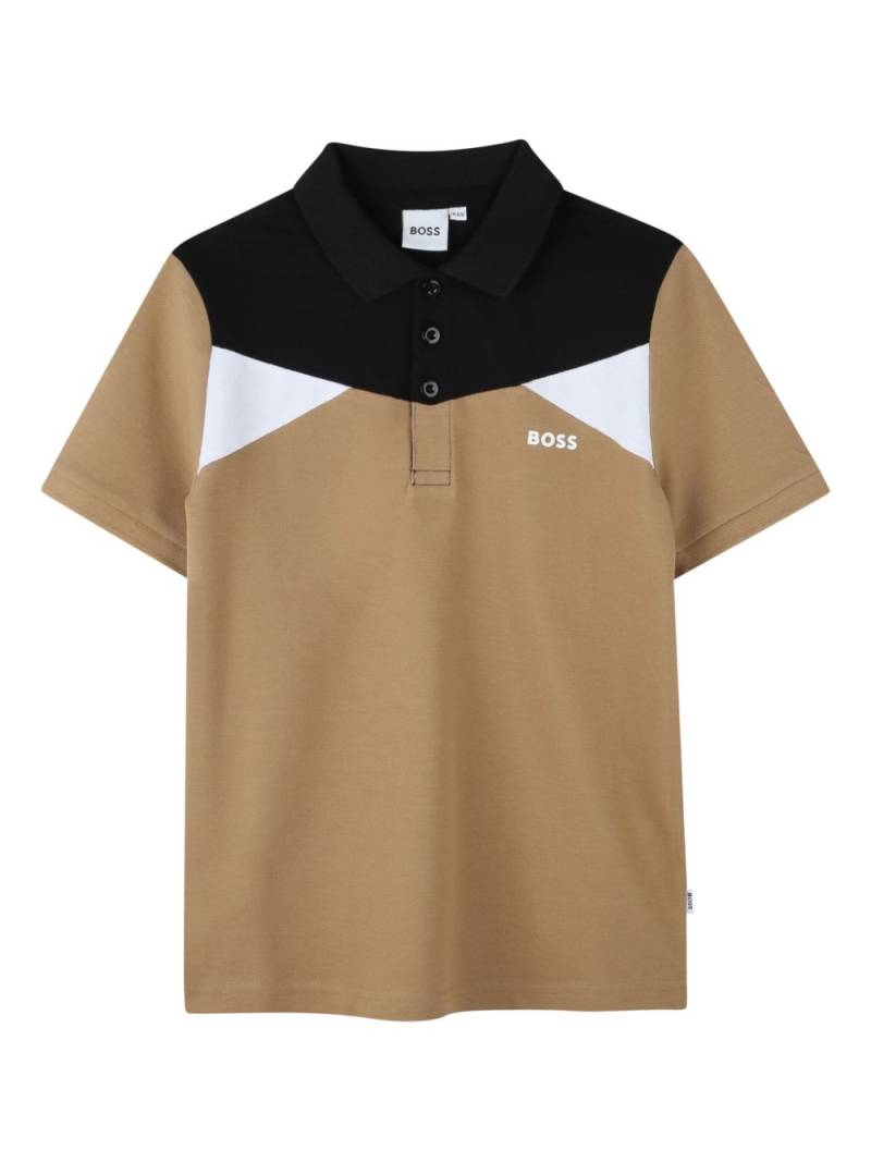 BOSS Kidswear panelled-design polo shirt - Neutrals von BOSS Kidswear