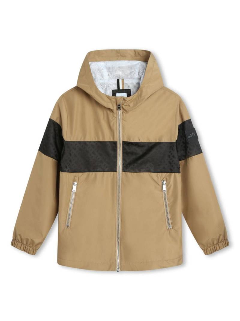 BOSS Kidswear panelled hooded windbreaker - Neutrals von BOSS Kidswear