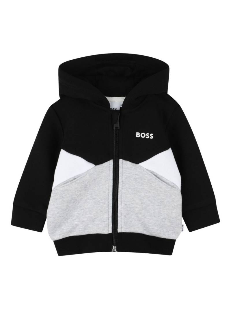 BOSS Kidswear panelled hoodie - Black von BOSS Kidswear