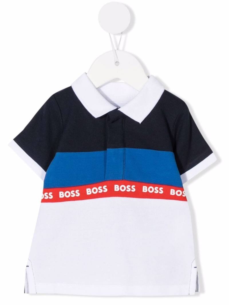 BOSS Kidswear panelled polo shirt - Blue von BOSS Kidswear