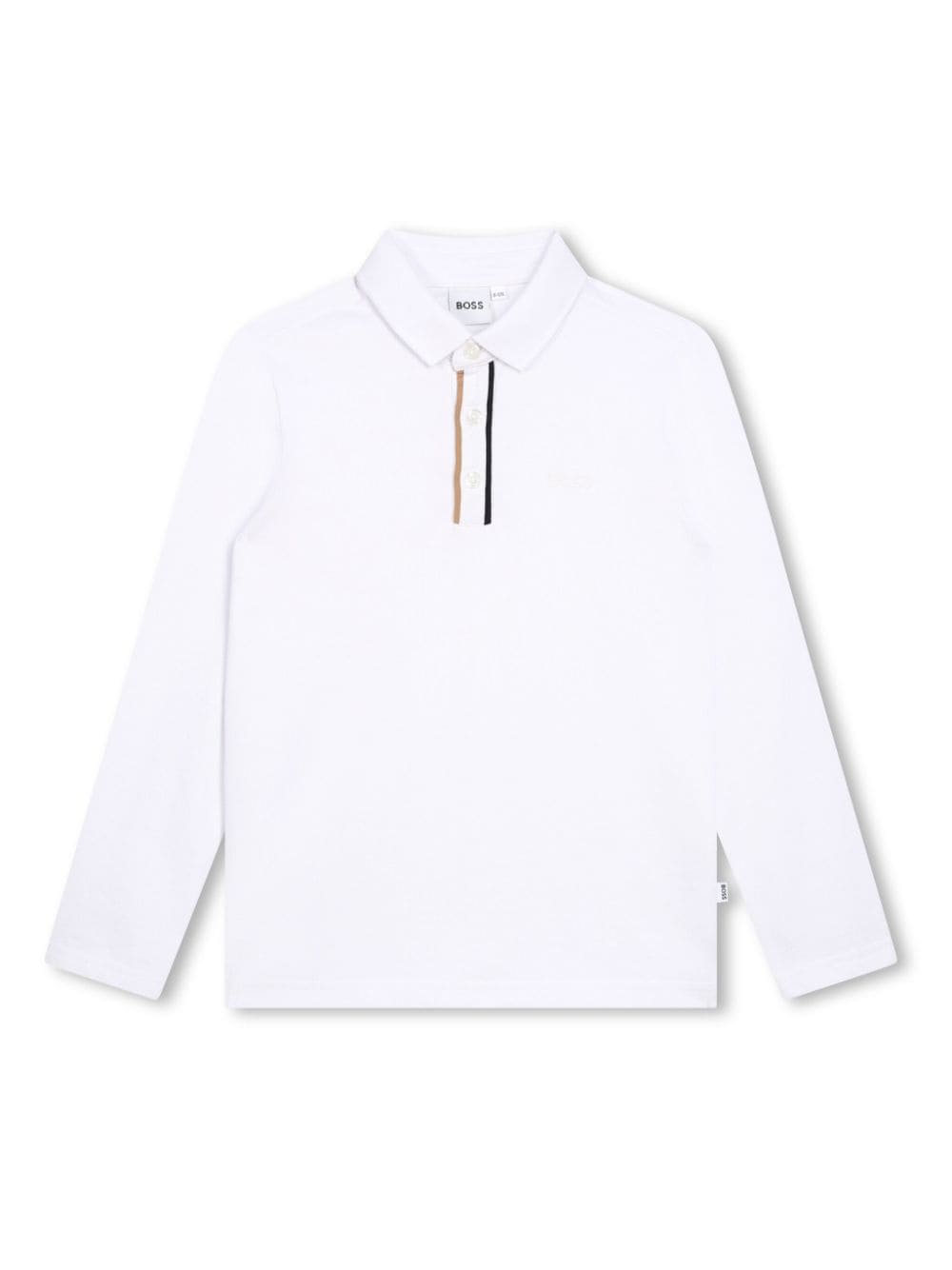 BOSS Kidswear piqué-weave long-sleeved polo shirt - White von BOSS Kidswear