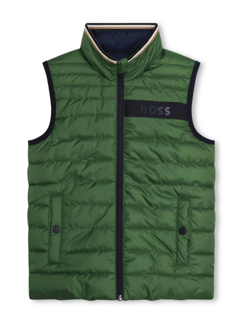 BOSS Kidswear reversible padded gilet - Green von BOSS Kidswear