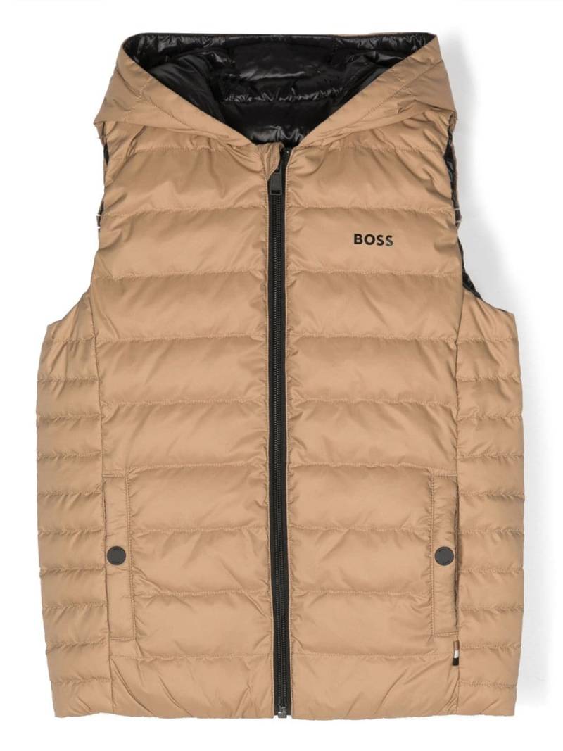 BOSS Kidswear reversible puffer waistcoat - Brown von BOSS Kidswear