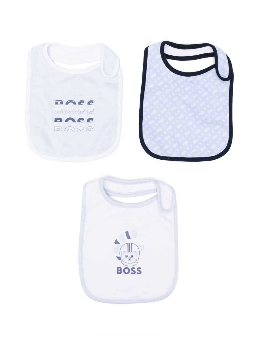 BOSS Kidswear set of 3 cotton bibs - Blue von BOSS Kidswear