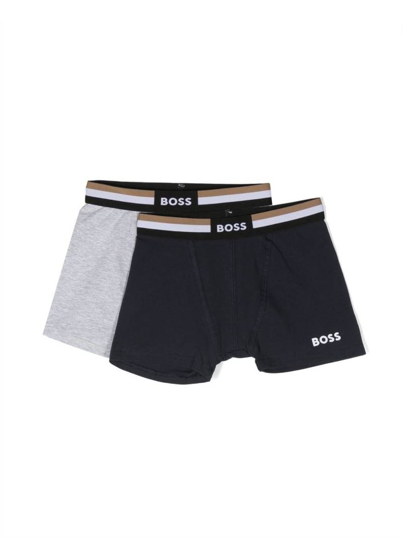 BOSS Kidswear set of two logo-print boxers - Blue von BOSS Kidswear