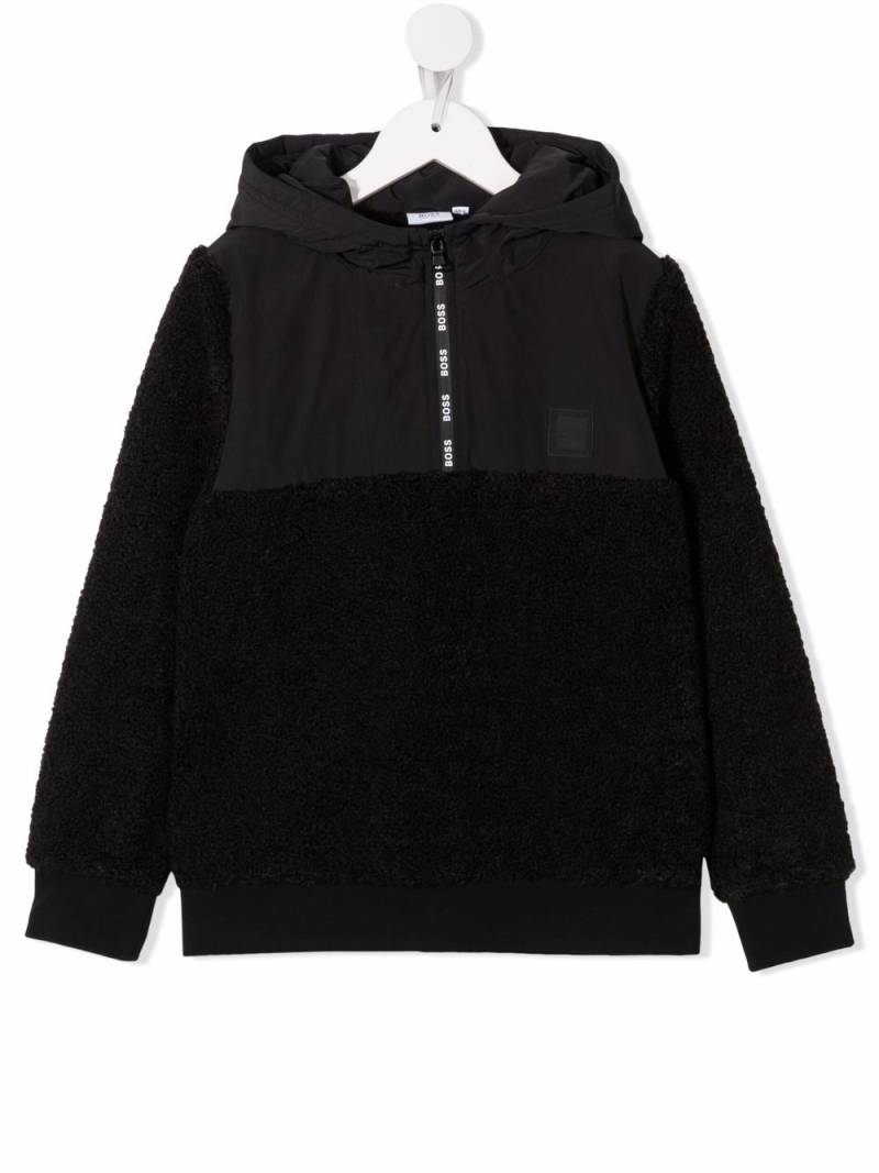 BOSS Kidswear shearling-effect hoodie - Black von BOSS Kidswear