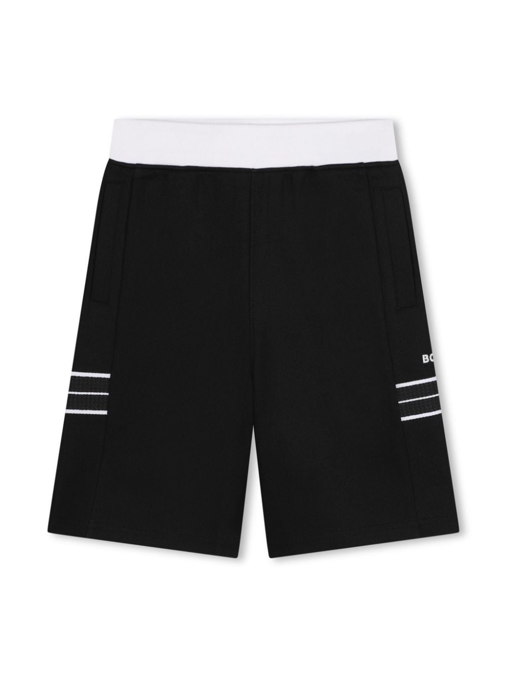 BOSS Kidswear side-stripe jersey track shorts - Black von BOSS Kidswear