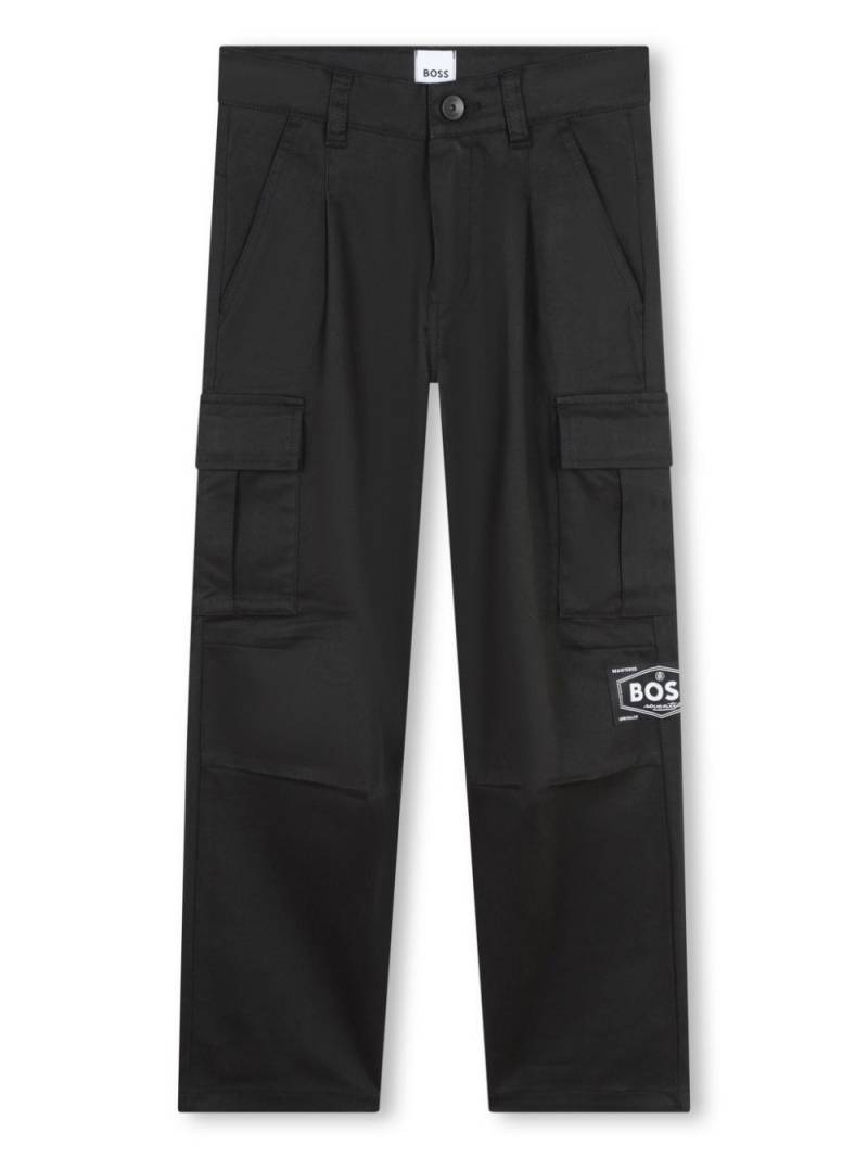 BOSS Kidswear straight-leg cargo trousers - Black von BOSS Kidswear