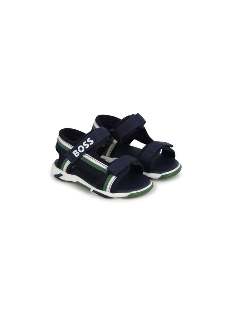 BOSS Kidswear stripe-detail touch-strap sandals - Blue von BOSS Kidswear