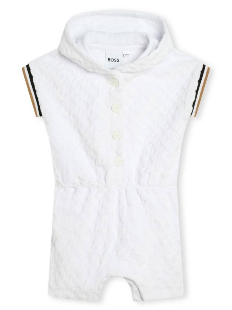 BOSS Kidswear stripe-trim jacquard bodysuit - White von BOSS Kidswear