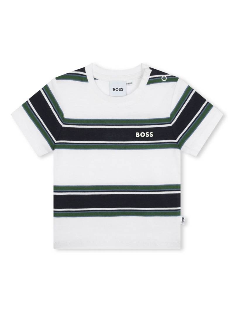 BOSS Kidswear striped cotton T-shirt - White von BOSS Kidswear