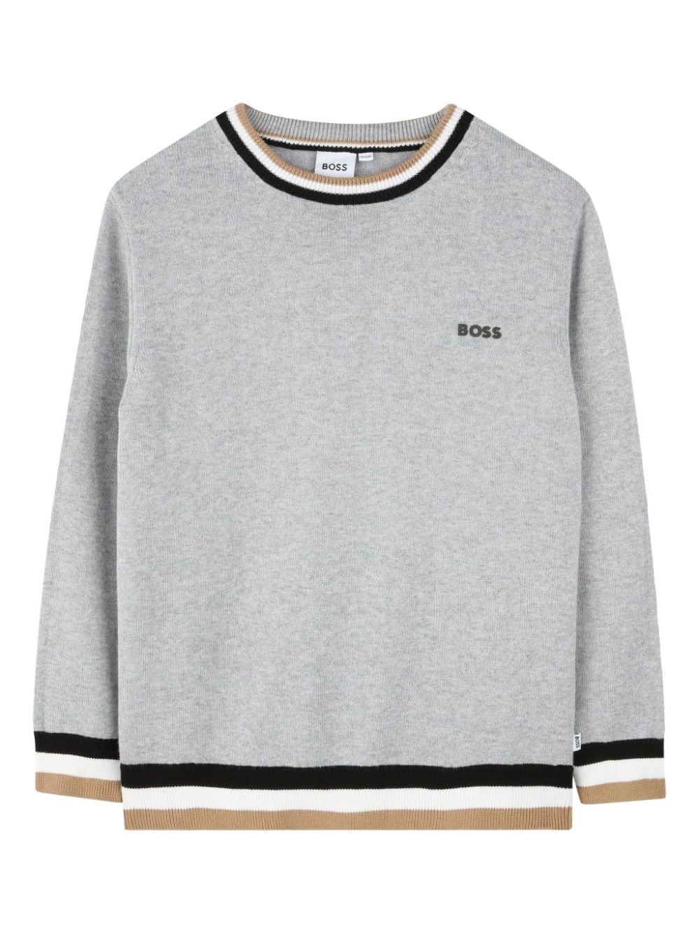 BOSS Kidswear striped-edge jumper - Grey von BOSS Kidswear