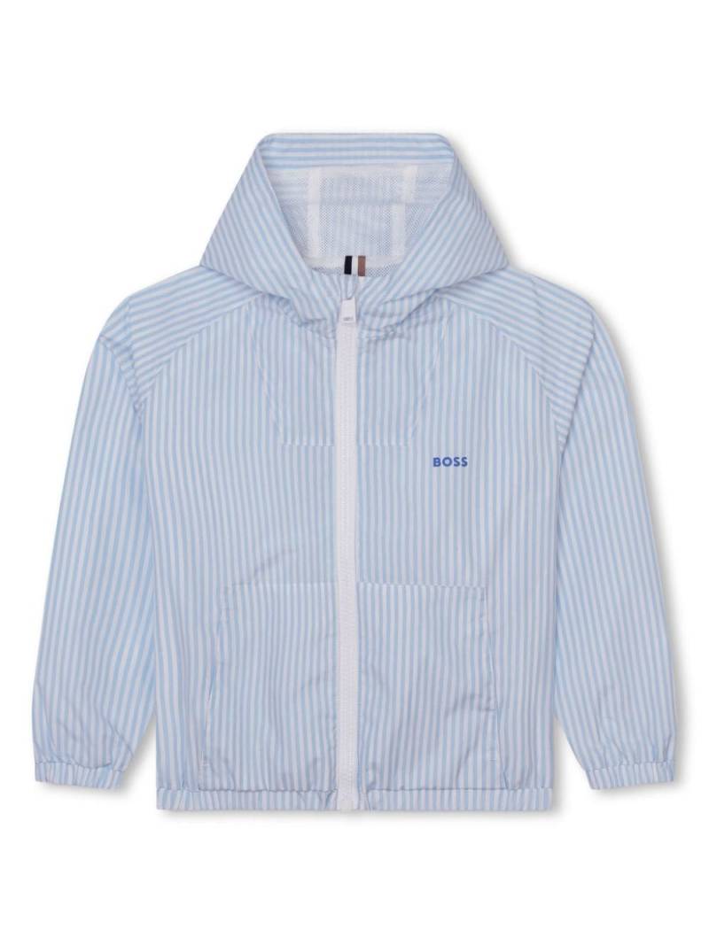 BOSS Kidswear striped hooded jacket - Blue von BOSS Kidswear