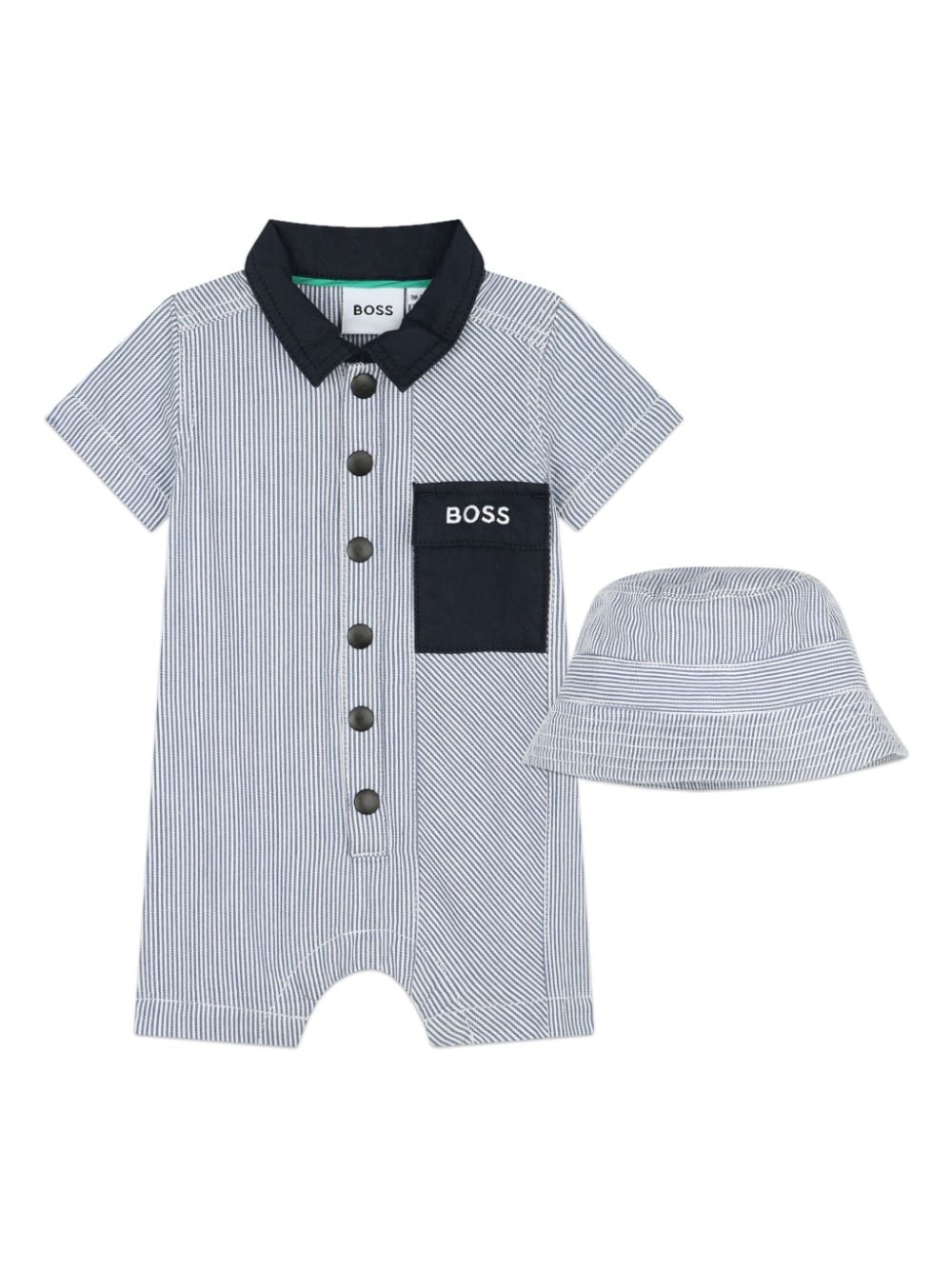 BOSS Kidswear striped romper and hat set - Blue von BOSS Kidswear