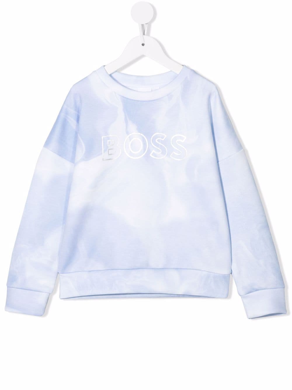 BOSS Kidswear tie dye-print crew neck sweatshirt - Blue von BOSS Kidswear