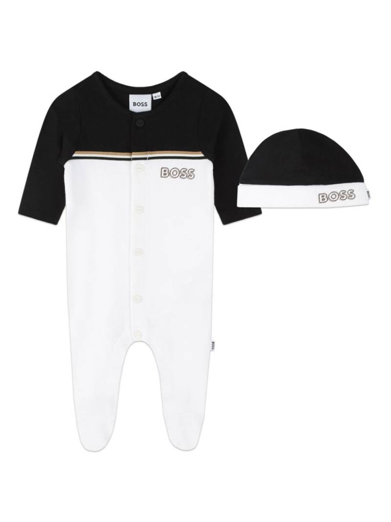 BOSS Kidswear two-tone cotton blend babygrow set - White von BOSS Kidswear