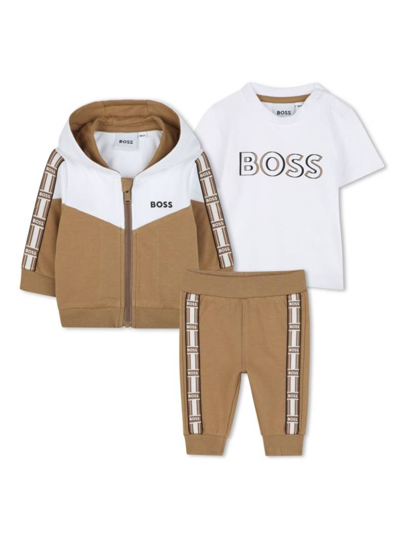 BOSS Kidswear two-tone tracksuit set - Neutrals von BOSS Kidswear