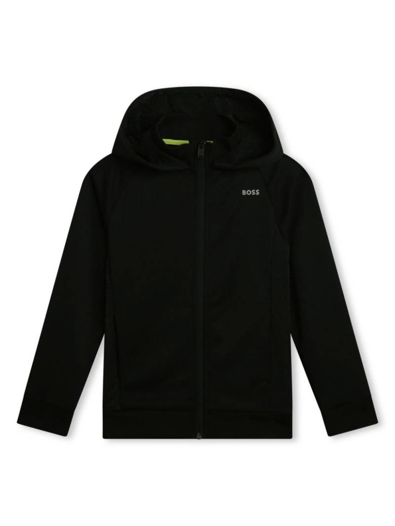 BOSS Kidswear zip-fastening fleece cardigan - Black von BOSS Kidswear