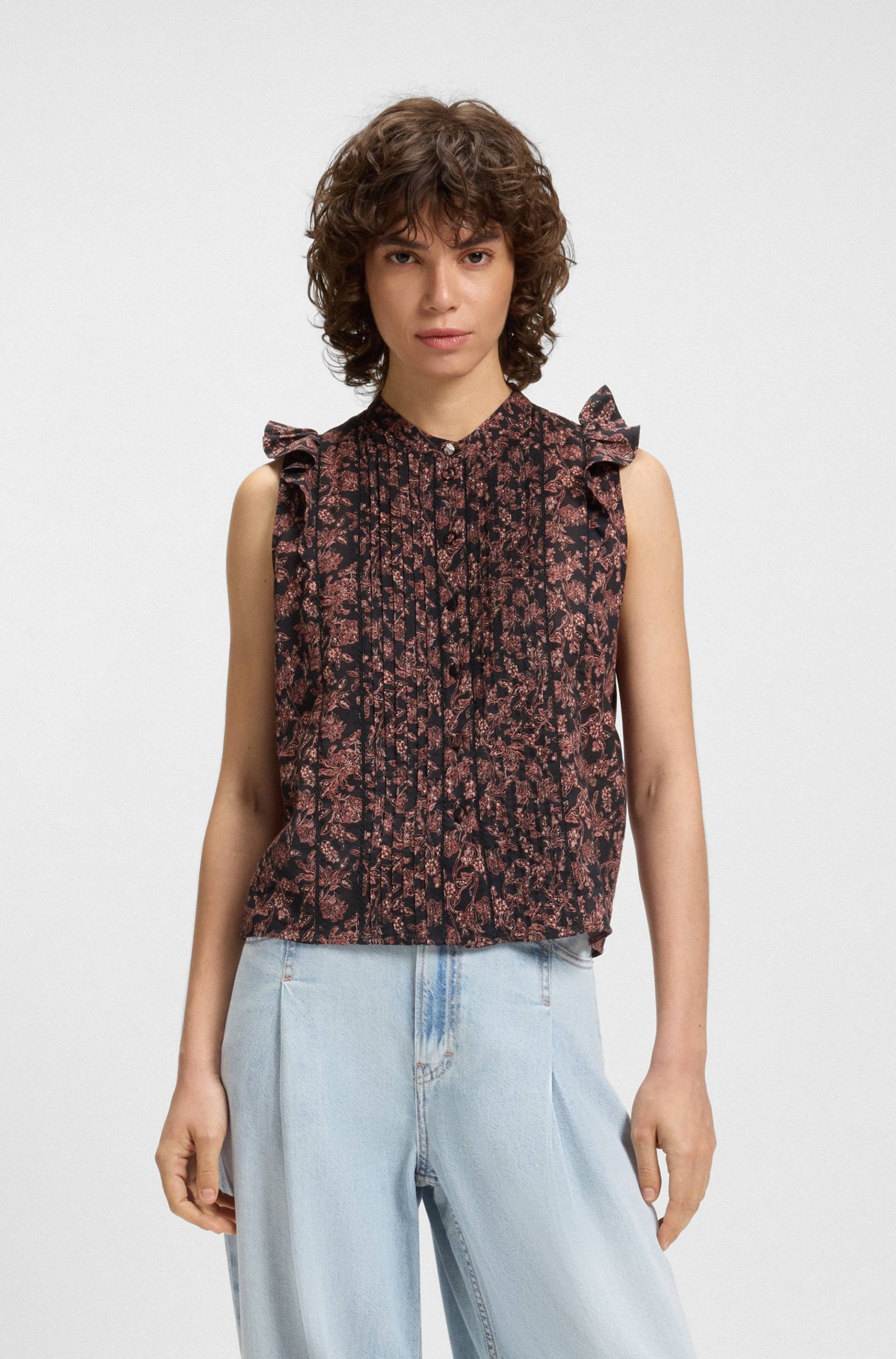 BOSS ORANGE Klassische Bluse »C_Bantiana«, mit Ajour Details, Stehkragen von BOSS ORANGE