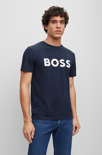 BOSS ORANGE Kurzarmshirt »Thinking 1 10246016 01«, mit Logoschriftzug-Frontprint von BOSS ORANGE