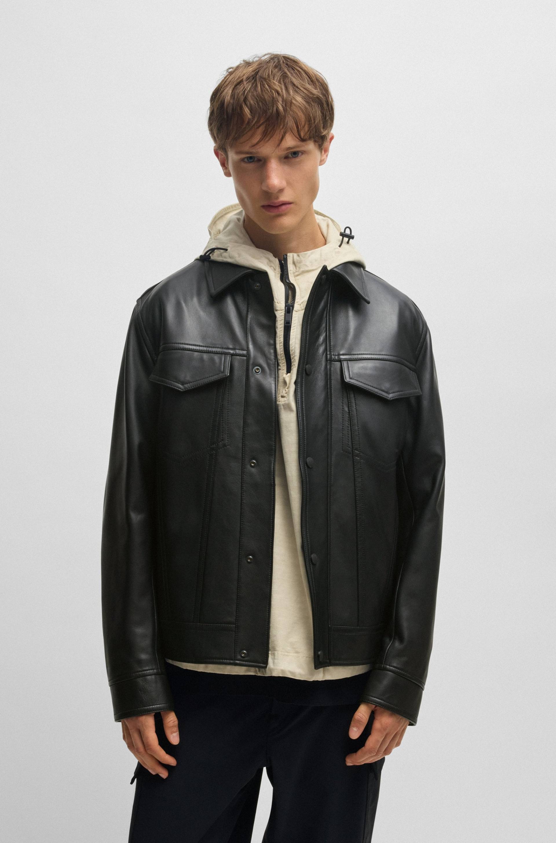BOSS ORANGE Lederjacke »Jocruz«, mit Druckknopfleiste BOSS ORANGE Lederjacke »Jocruz«, mit Druckknopfleiste von BOSS ORANGE