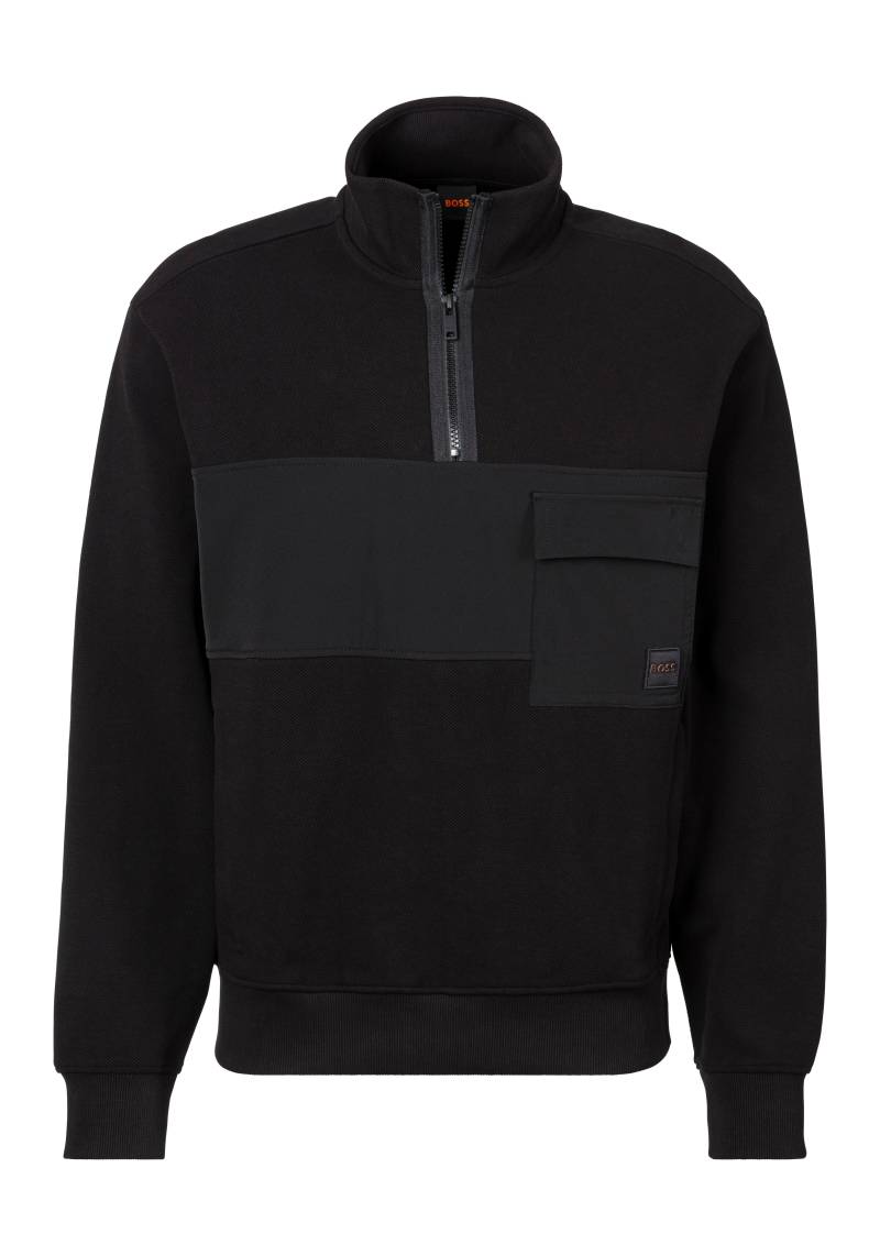 BOSS ORANGE Sweatshirt »Sweatshirt Ze_Nylonhem 1«, mit Reissverschluss von BOSS ORANGE