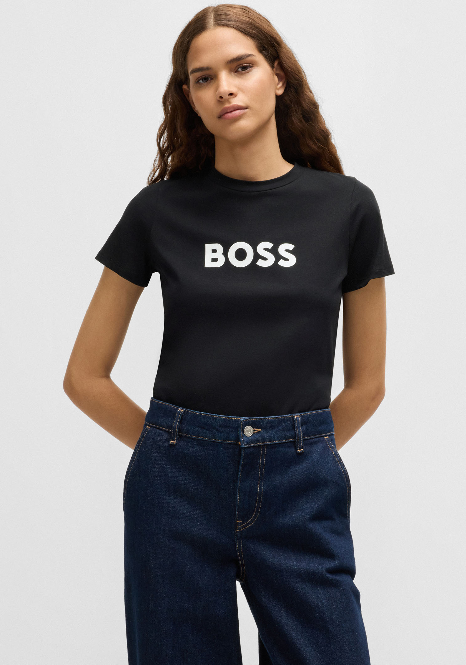 BOSS ORANGE T-Shirt »C_Elogo_5«, mit kontrastfarbenem BOSS-Schriftzug von BOSS ORANGE