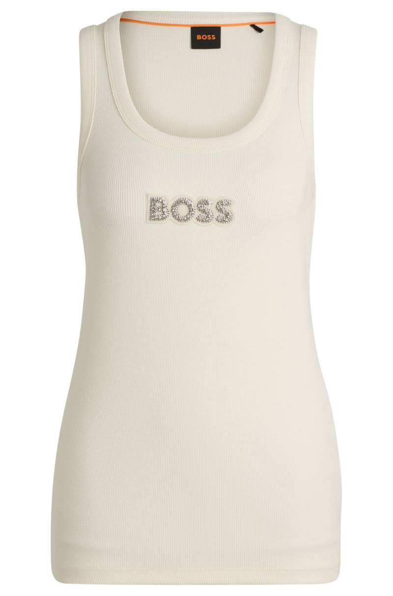 BOSS ORANGE Tanktop »C_Ematite_stonebadge«, mit BOSS Stickerei aus Glitzersteinen von BOSS ORANGE