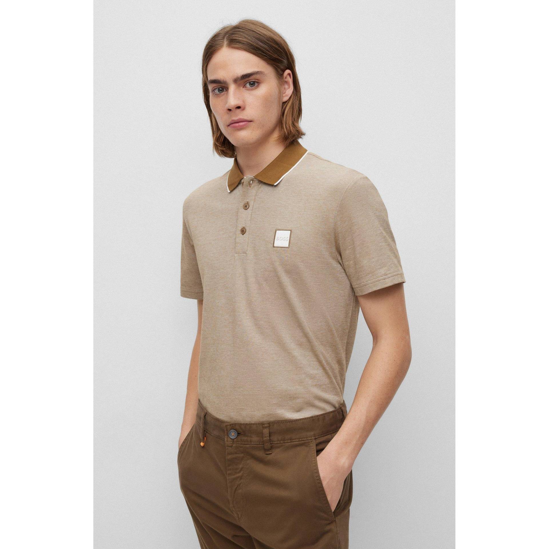 Poloshirt, Kurzarm Herren Beige L von BOSS ORANGE