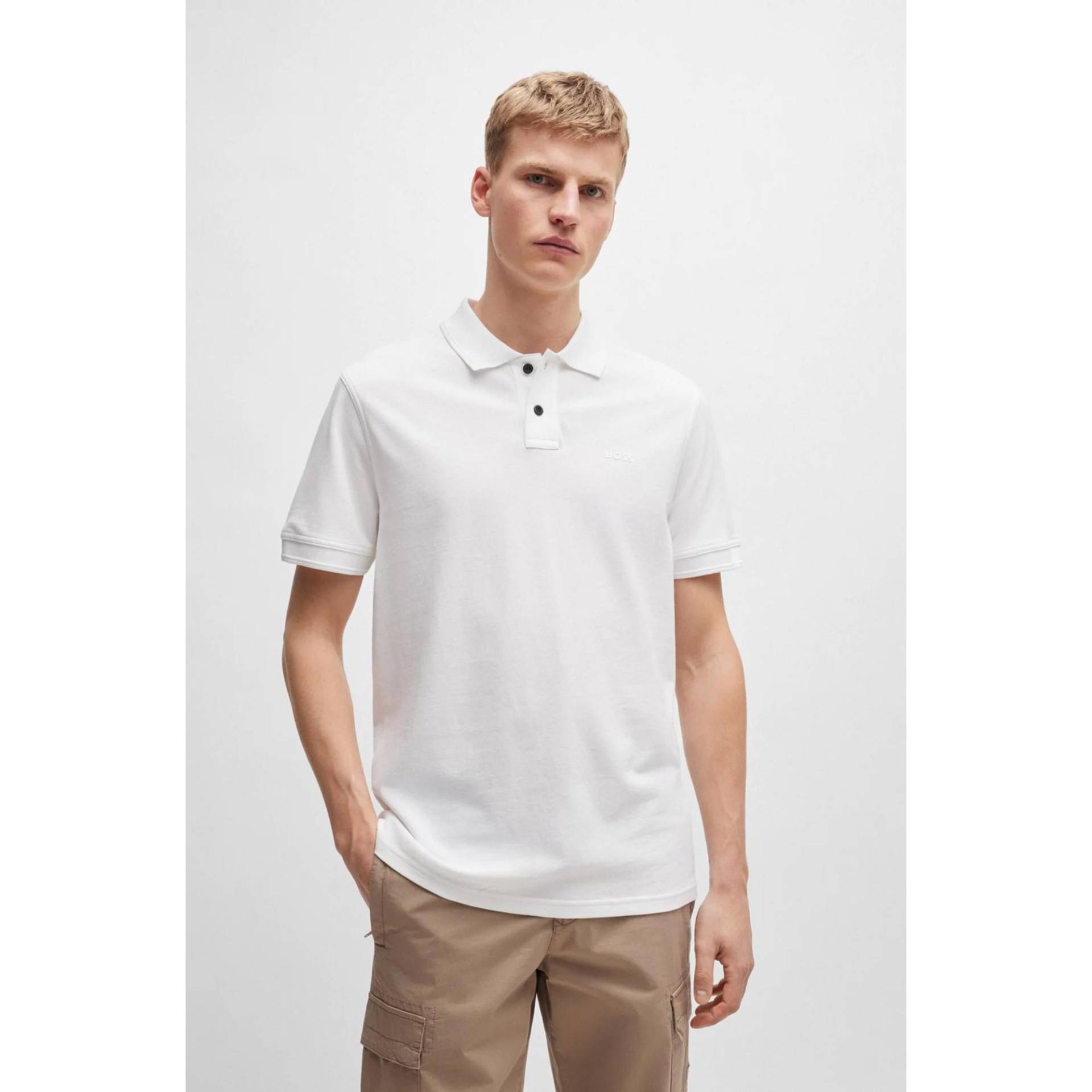 Poloshirt, Kurzarm Herren Weiss L von BOSS ORANGE