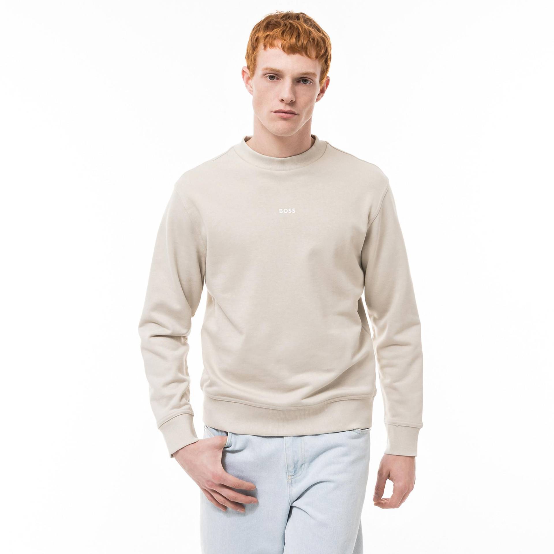 Sweatshirt Herren Beige M von BOSS ORANGE