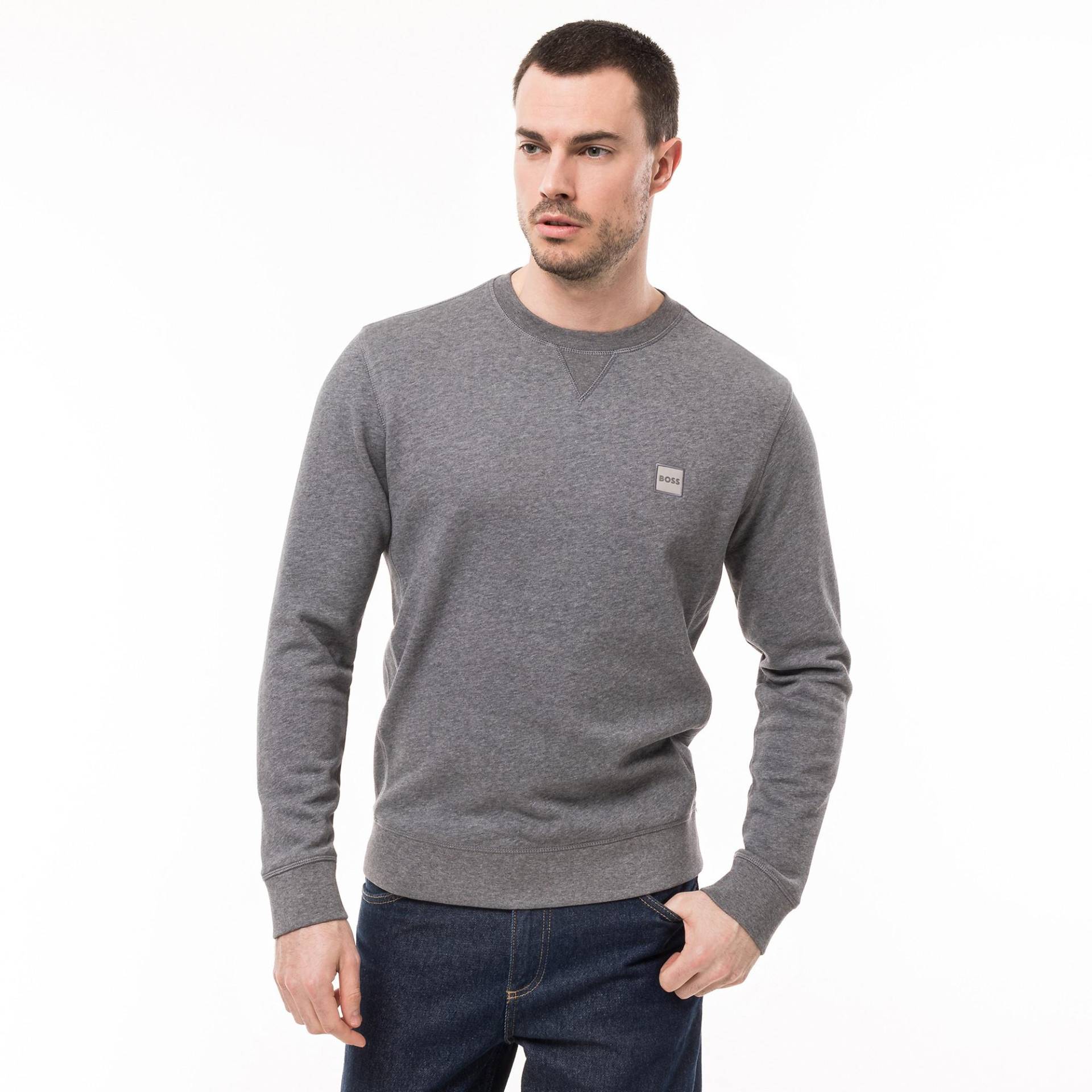 Sweatshirt Herren Hellgrau L von BOSS ORANGE