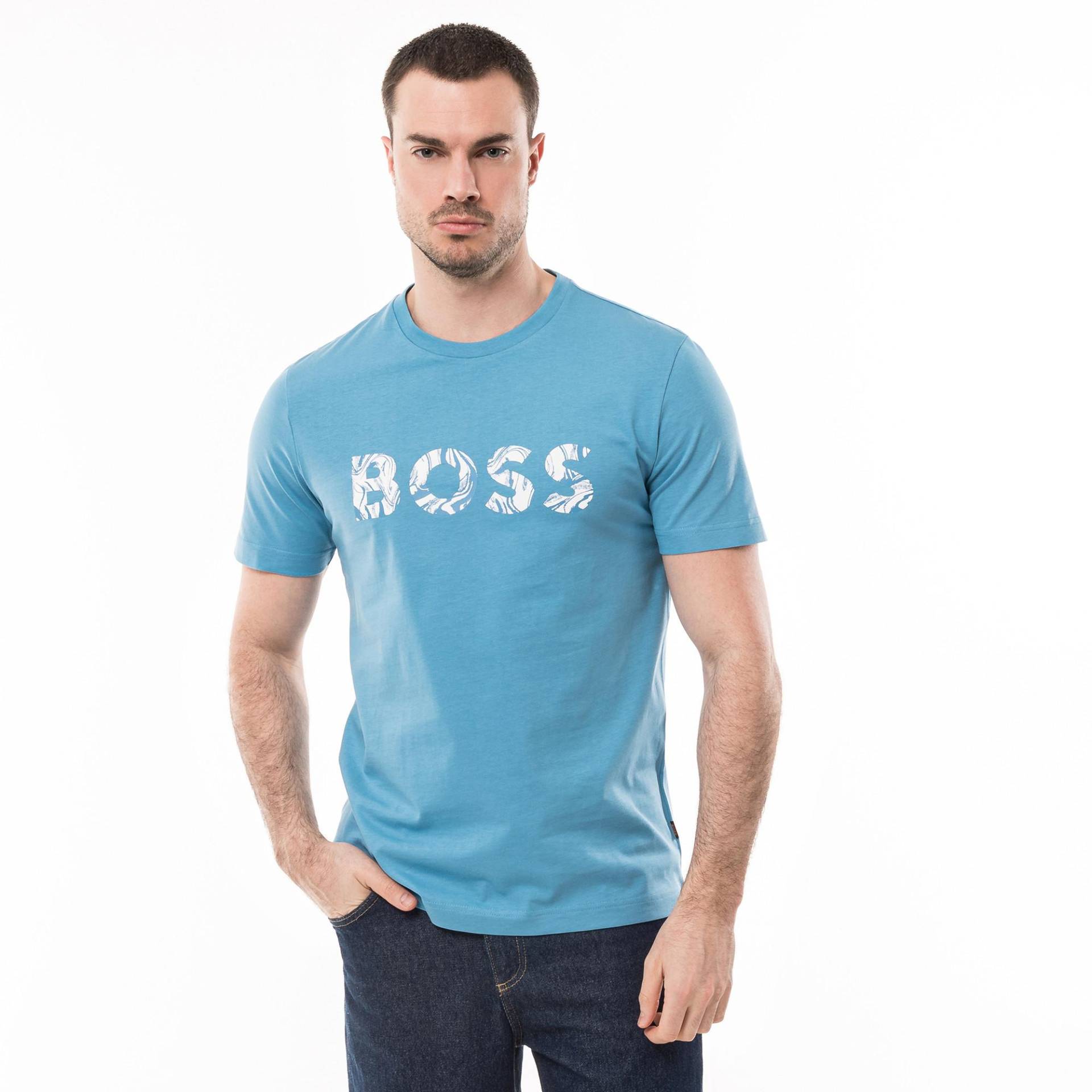 T-shirt Herren Blau L von BOSS ORANGE