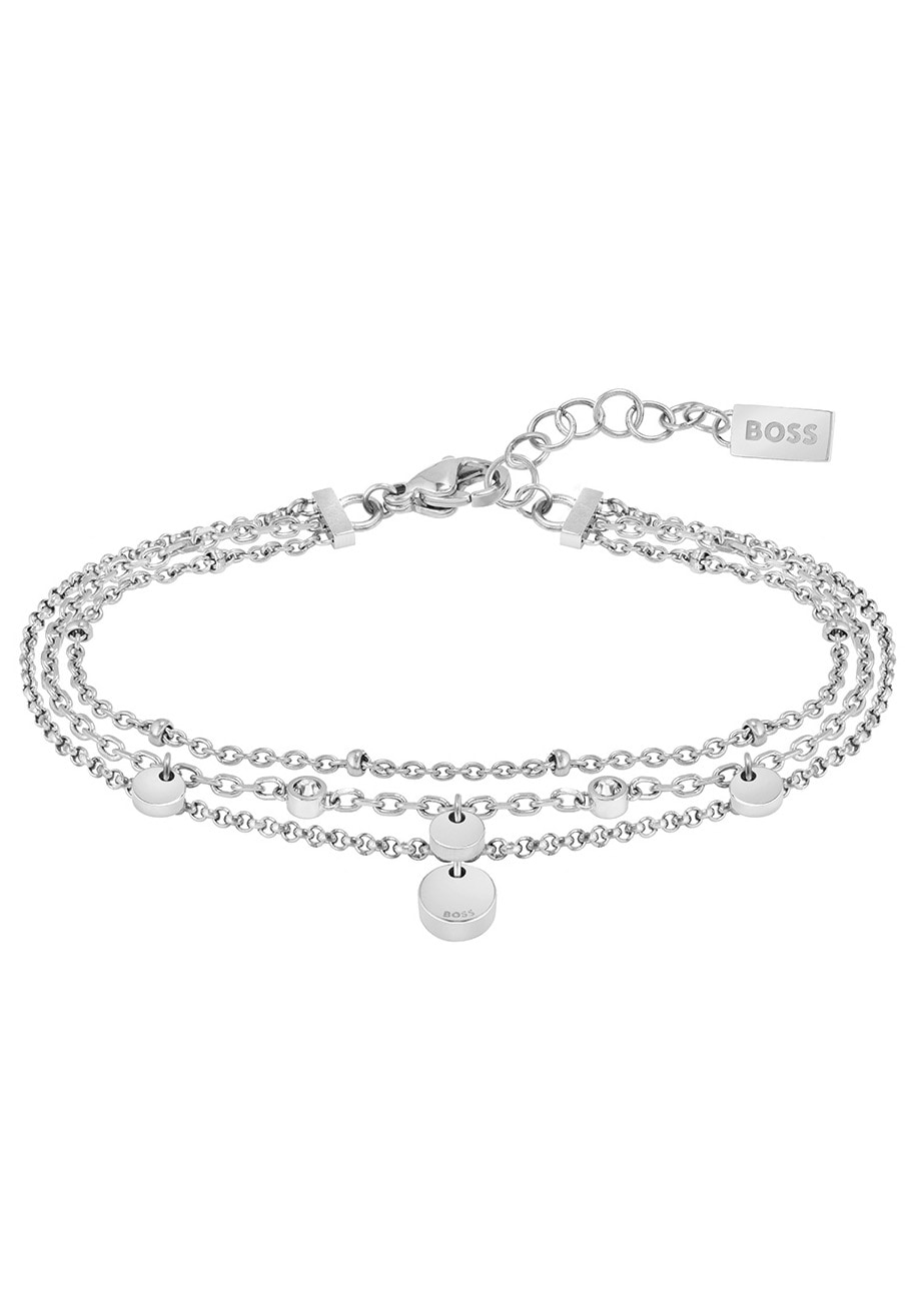 BOSS Armband »Schmuck Edelstahl Armschmuck Ankerkette IRIS«, mit Glasstein von BOSS