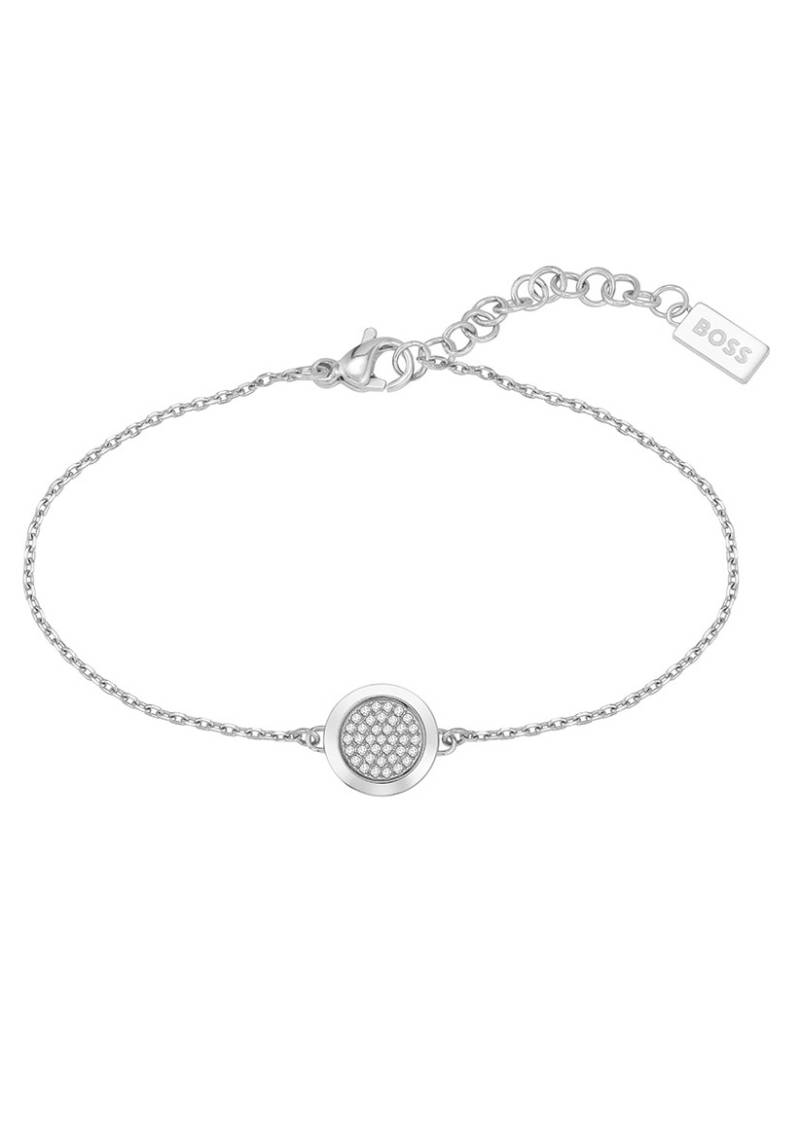 BOSS Armband »Schmuck Edelstahl Armschmuck Ankerkette MEDALLION«, mit Glasstein von BOSS