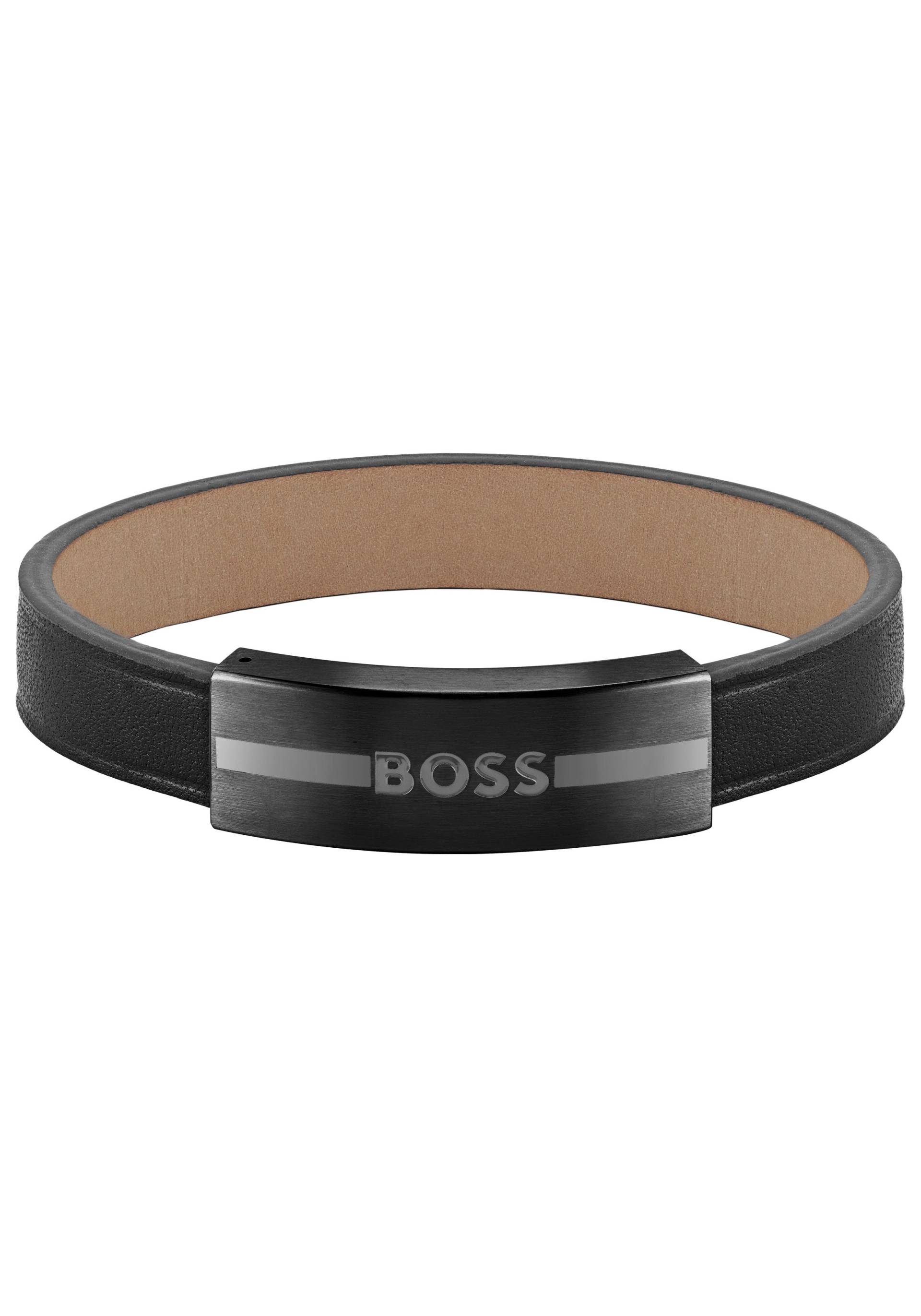 BOSS Armband »Schmuck Edelstahl Armschmuck Lederarmband LUKE« von BOSS