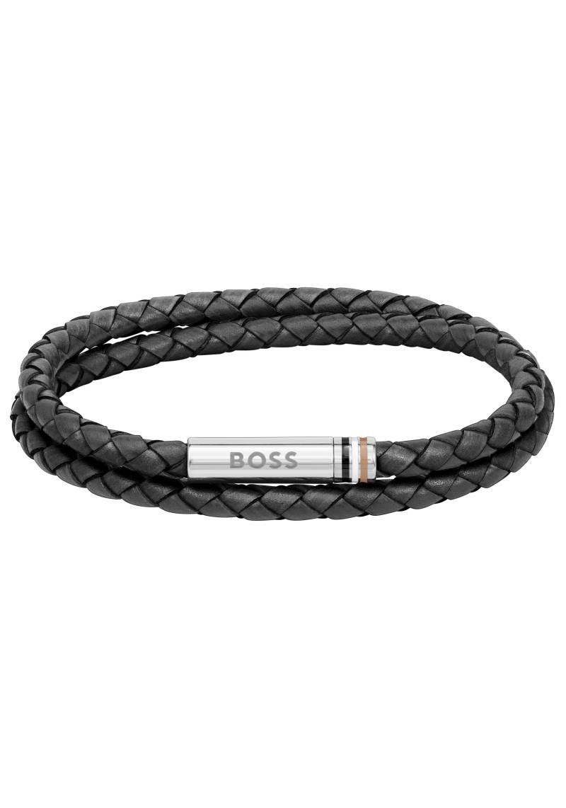 BOSS Armband »Schmuck Edelstahl Lederarmband Wickelarmband ARES« von BOSS