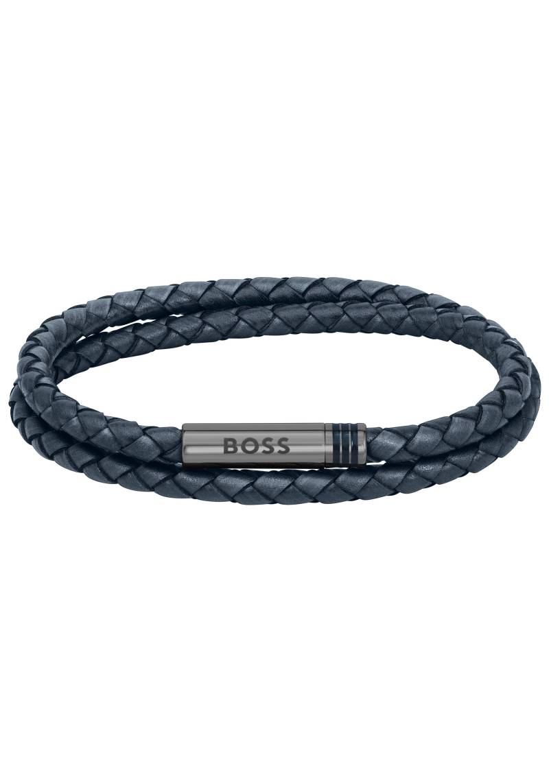 BOSS Armband »Schmuck Edelstahl Lederarmband Wickelarmband ARES« von BOSS