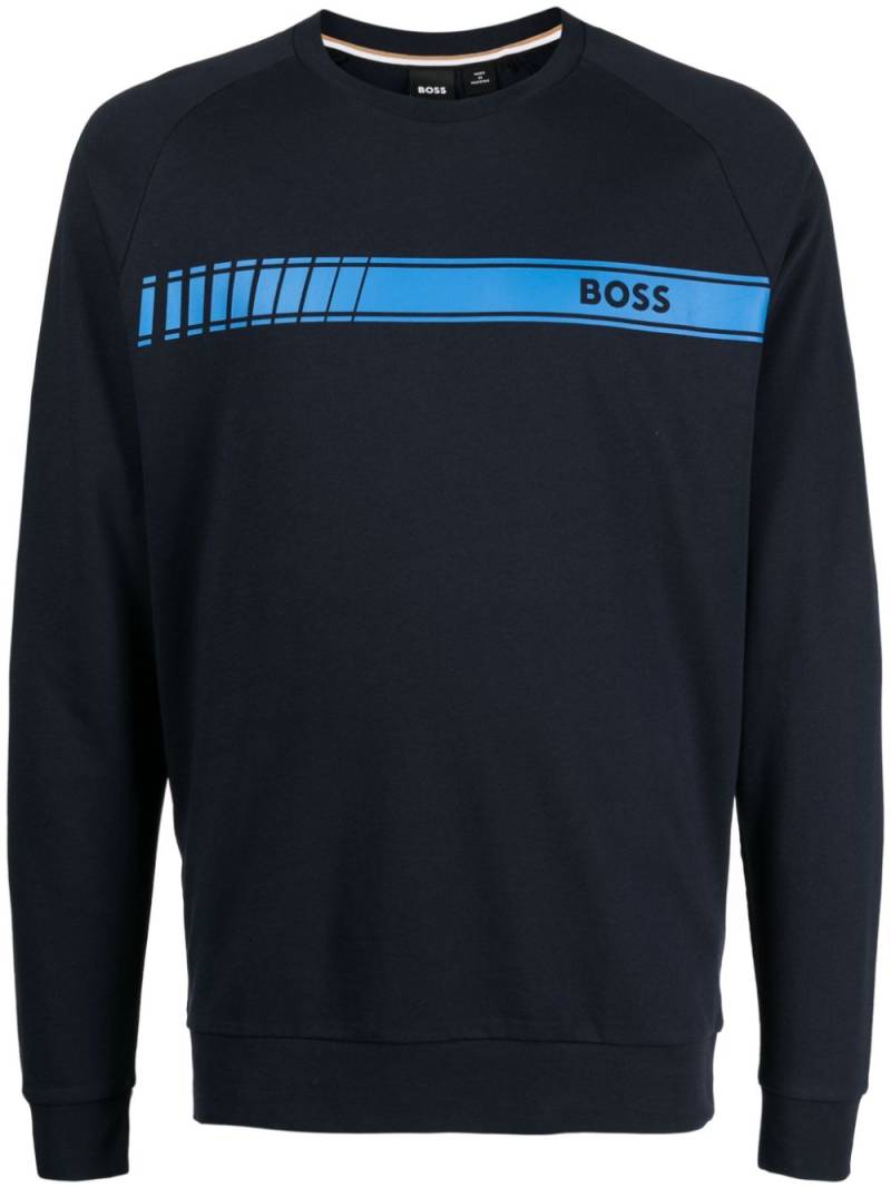 BOSS Authentic logo-print cotton sweatshirt - Blue von BOSS