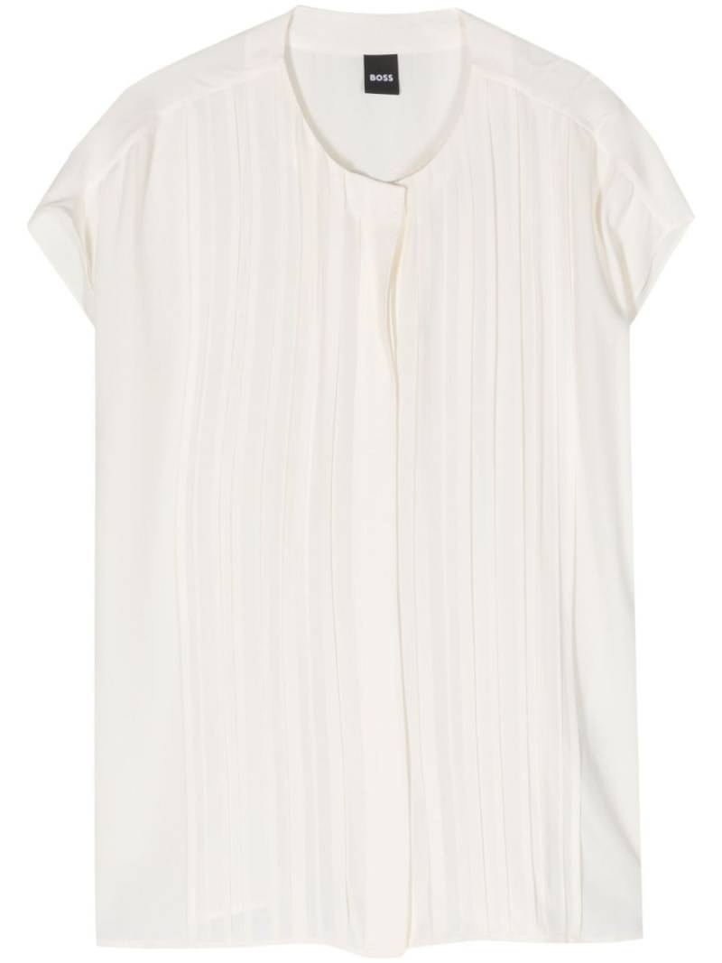 BOSS Berita pintuck-detail blouse - White von BOSS